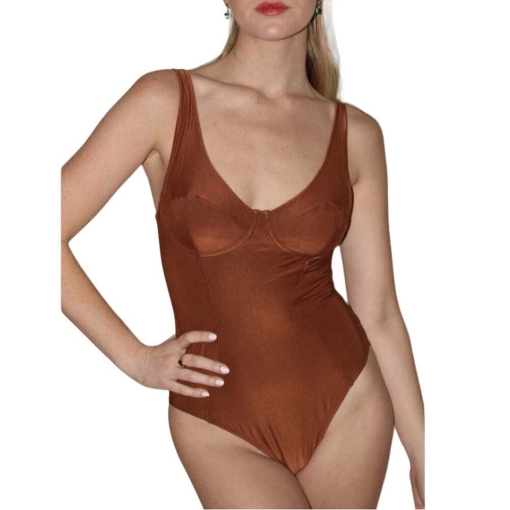 FREE PEOPLE x HAH Bodysuit-Swimwear Women S Feminine Retro Resort Cottage NWT